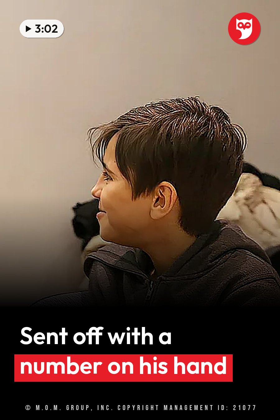 A young person with short dark hair, wearing a hoodie, looks up and to the side. A headline runs in white letters across the lower third.