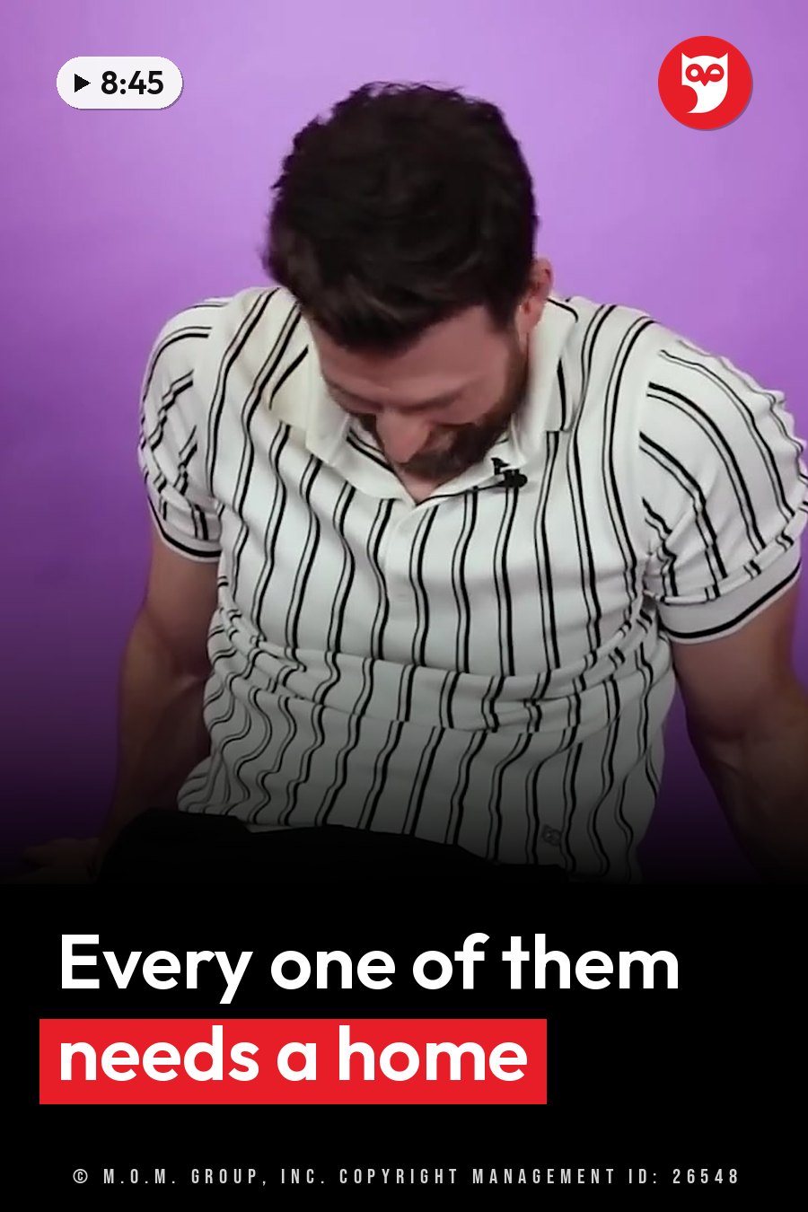 Chris Evans, bearded and in a striped shirt, sits and looks down in front of a purple backdrop. A headline runs in white letters across the lower third.