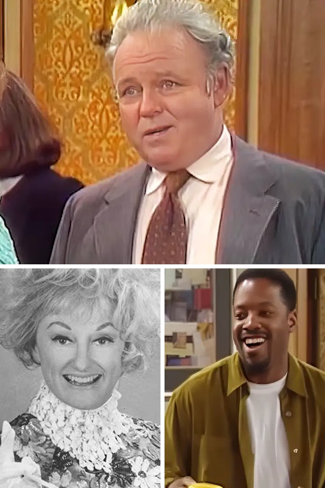 Collage of three video stills, one large above two small. Top: Middle-aged man in a dark gray suit jacket with pearl accessories, standing next to a middle-aged woman in…