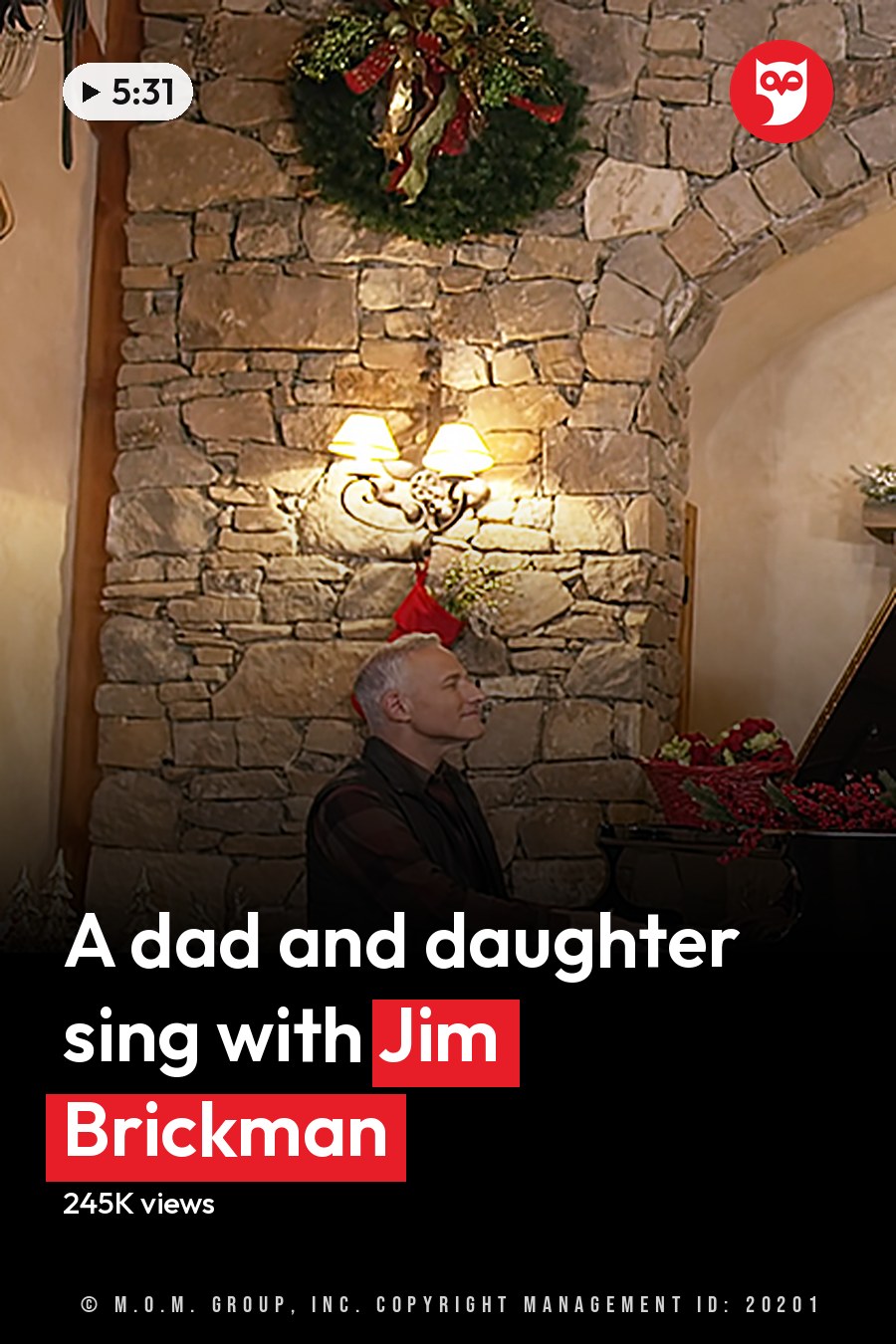 A cozy living room decorated for Christmas with a grand piano adorned with red berries, a lit tree, and festive decorations. The season is winter, indicated by the holiday-themed items and indoor lighting. The headline runs in white letters across the lower third.
