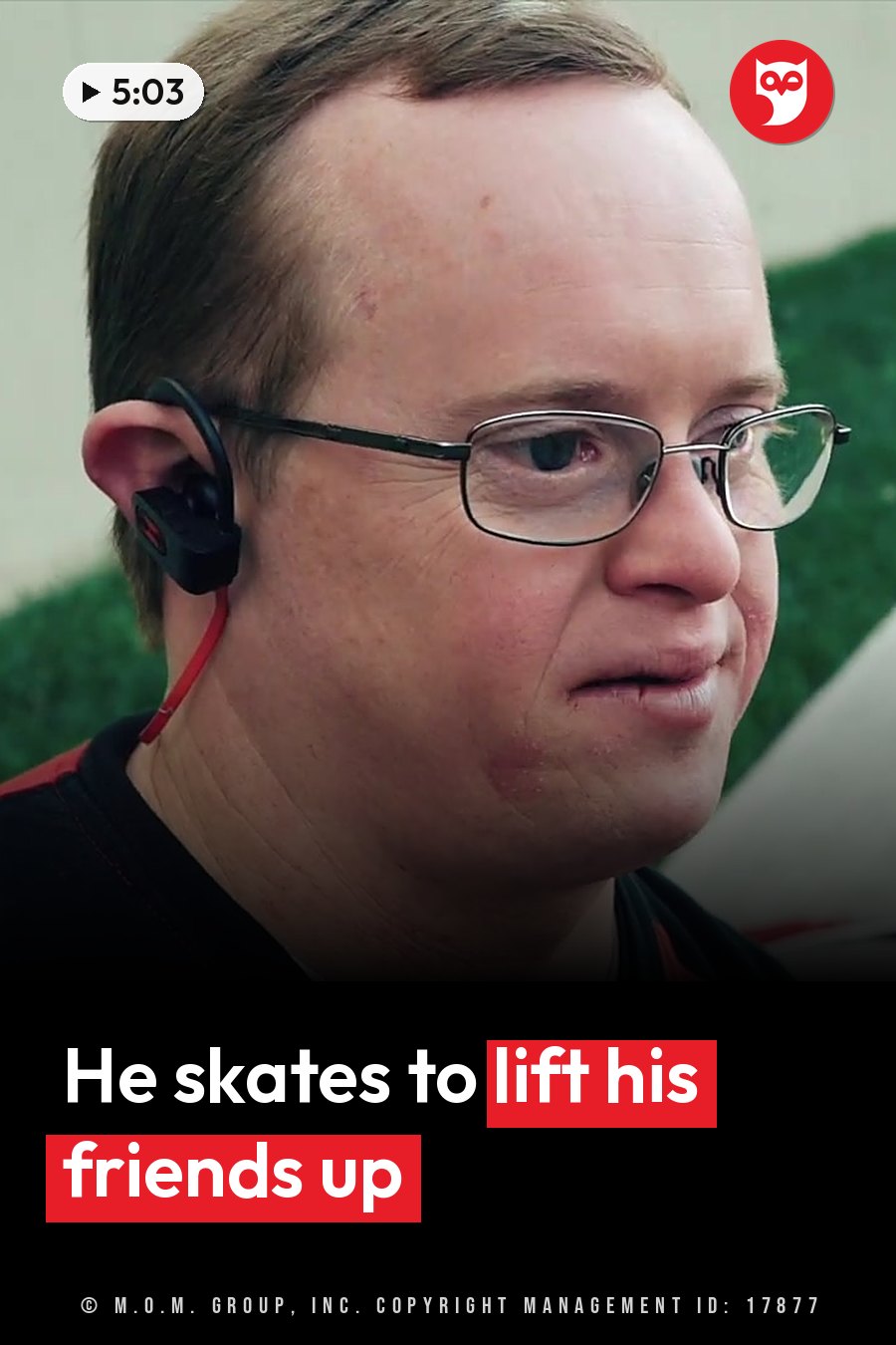Reid, wearing glasses and an earpiece, looks slightly to one side with his mouth partly open. A headline runs in white letters across the lower third.