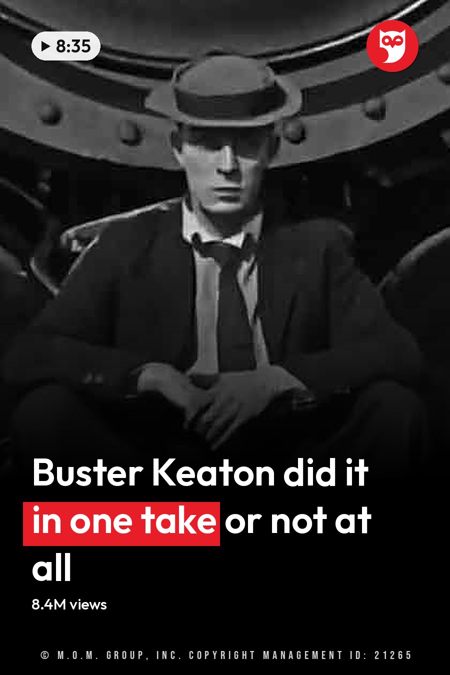 Adult male in dark suit, white shirt, dark tie and fedora hat seated on industrial machine in an old factory setting under natural daylight. The headline runs in white letters across the lower third.