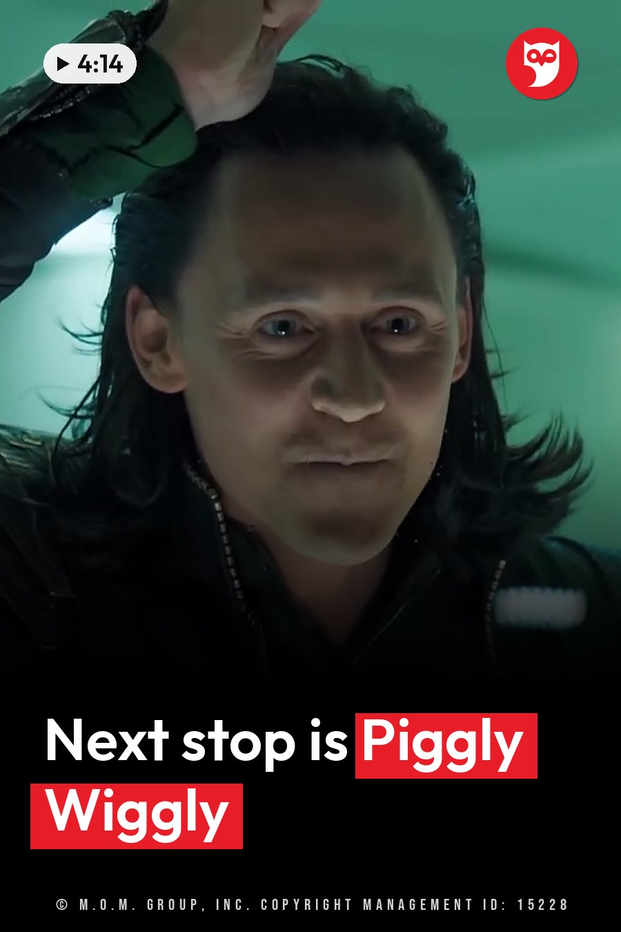 A person with dark hair looks ahead while another person's hand rests on their head, against a green background. A headline runs in white letters across the lower third.