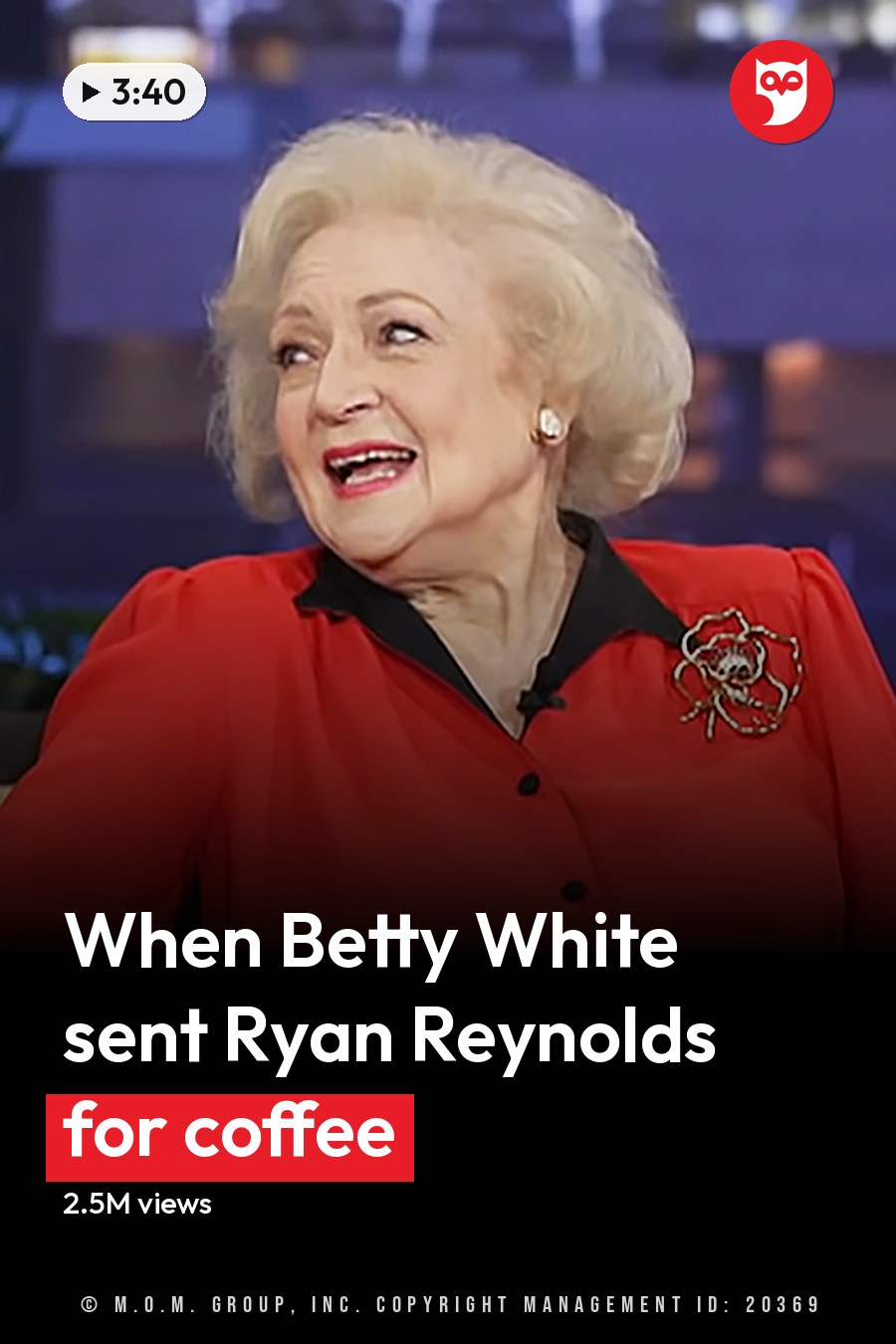 A young adult male guest and an older female talk show host wearing formal attire, seated on a brown couch with plants in the background. The headline runs in white letters across the lower third.
