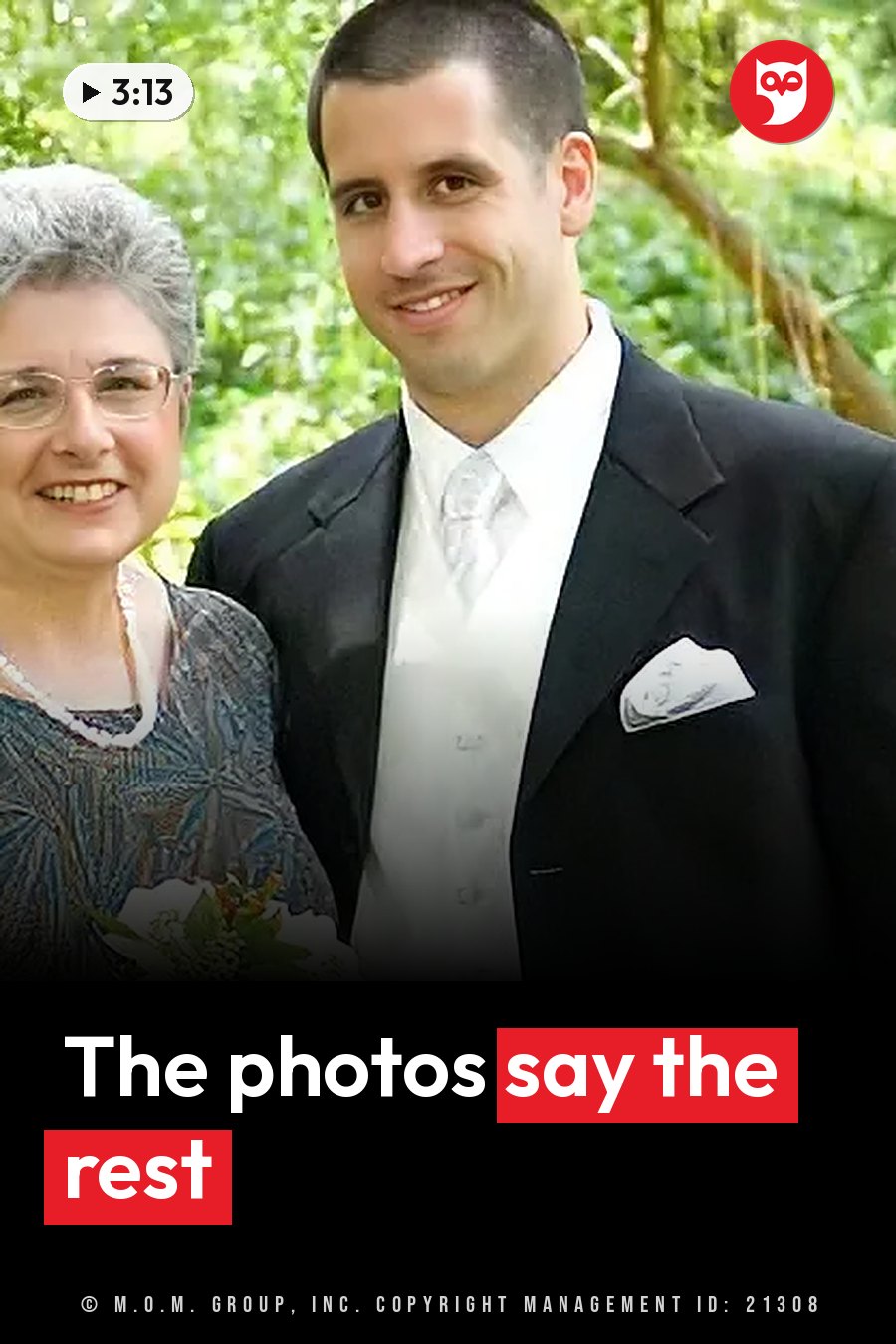 A man in a suit and a woman with glasses smile together outdoors near greenery. A headline runs in white letters across the lower third.