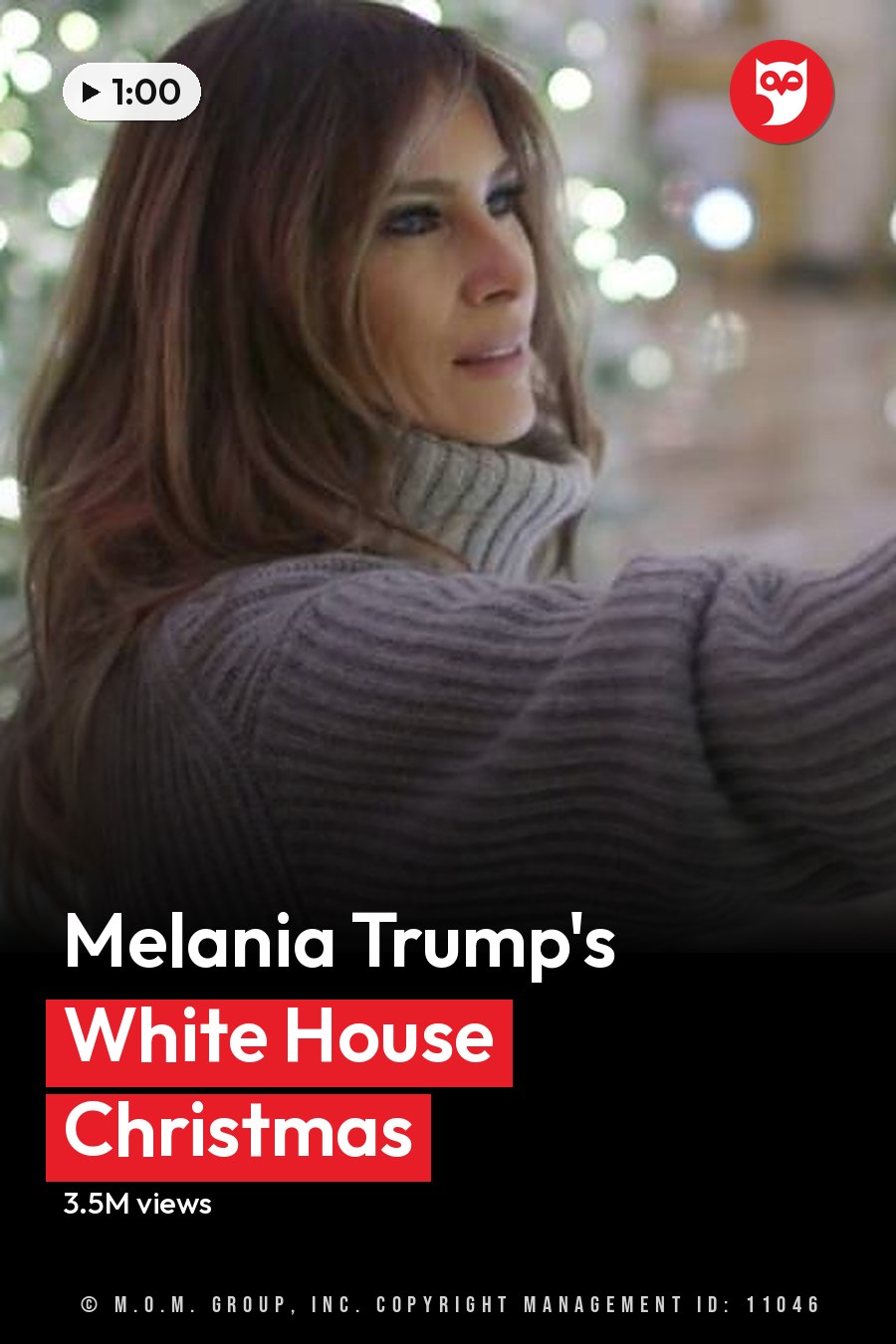 A middle-aged female in a festive indoor setting, decorated for Christmas with white lights and icicle ornaments on a tree. The headline runs in white letters across the lower third.